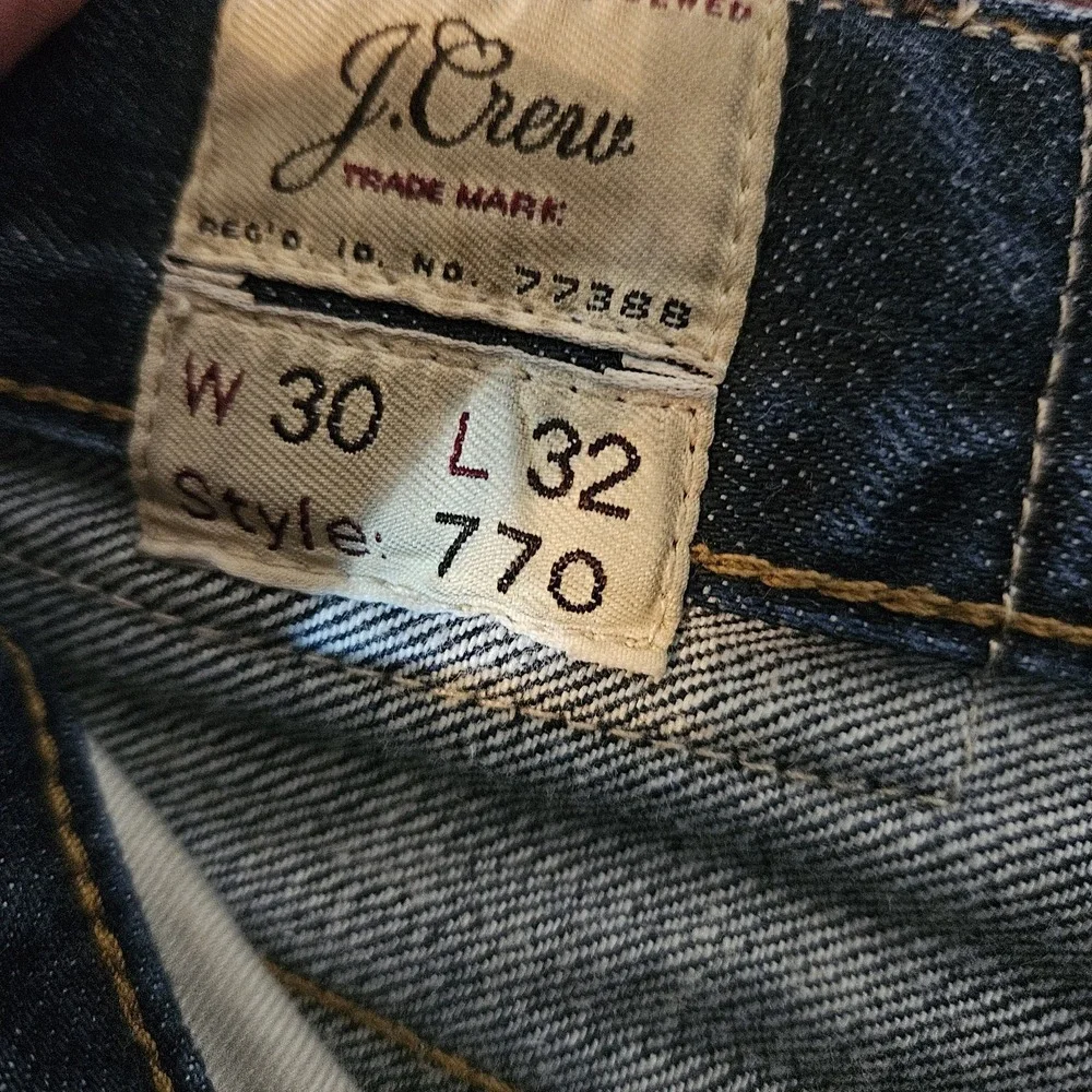 J.Crew 770 Jeans Mens‎ 30x31  Slim straight Leg Dark Indigo Blue Denim